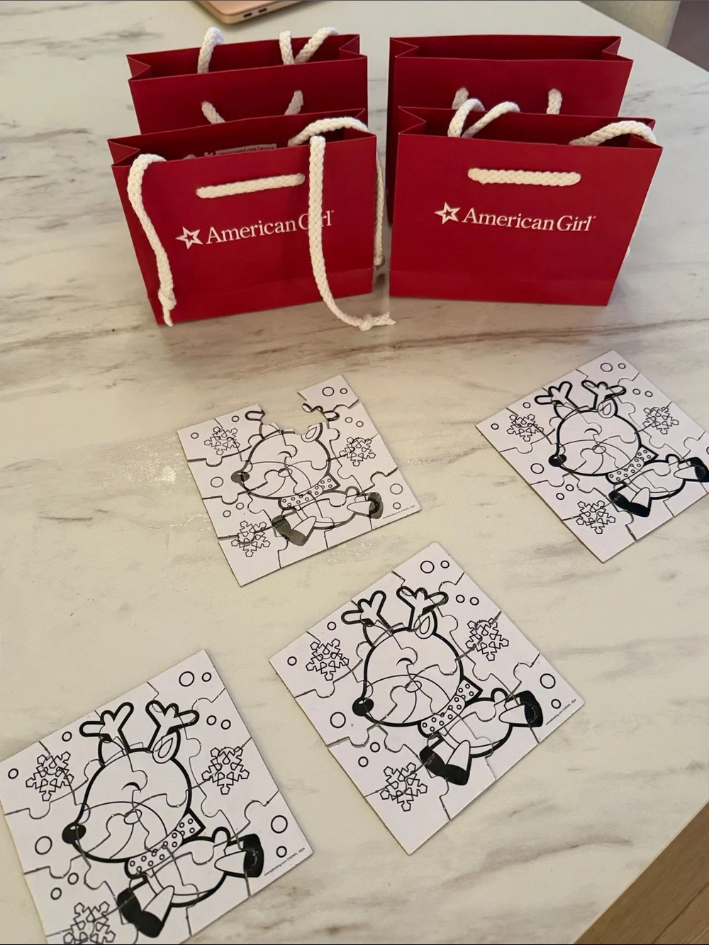 American Girl Mini Gift Bags & Holiday Puzzle Party Favor Lot